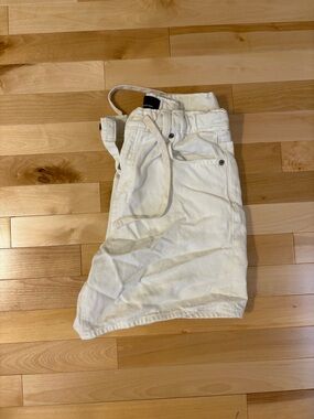 White Drawstring Cotton Shorts
